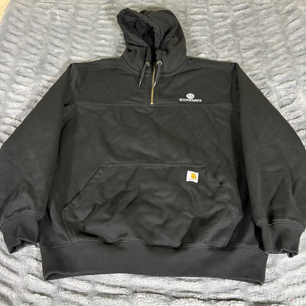 Carhartt Rain Defender Black 1/4 Zip Hoodie Loose Fit XL TS0617-M RoofSource